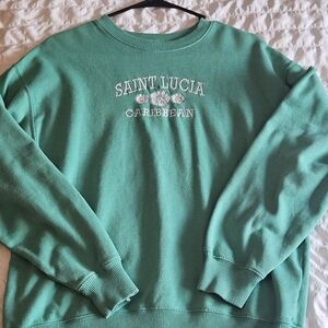 Hollister Green Saint Lucia Caribbean Sweater